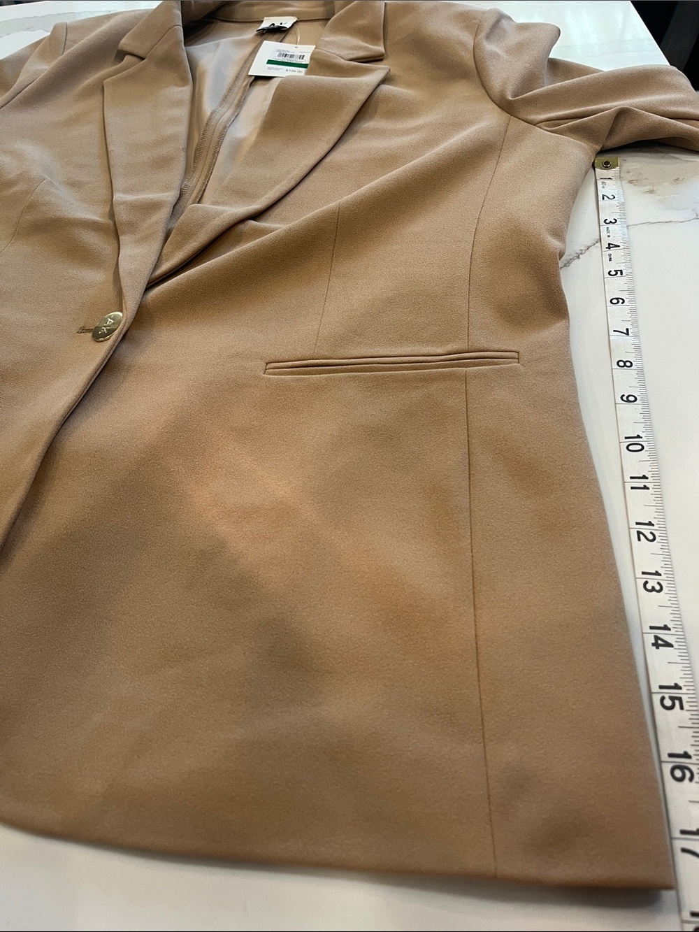 Anne Klein Camel/Light Coffee Single-Button Blazer NWT Sz L - Picture 9 of 13